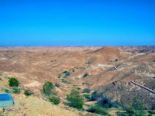 The Hills Desert Sky Blue Tunisia