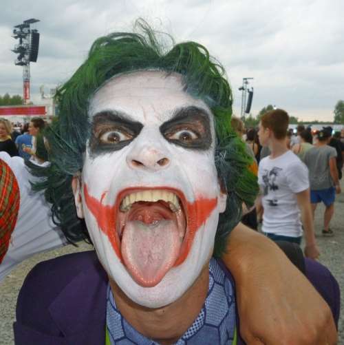 The Joker Man Dress Up Face Paint People Tongue