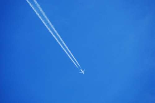 The Plane Sky Cloudless Sky Blue Line