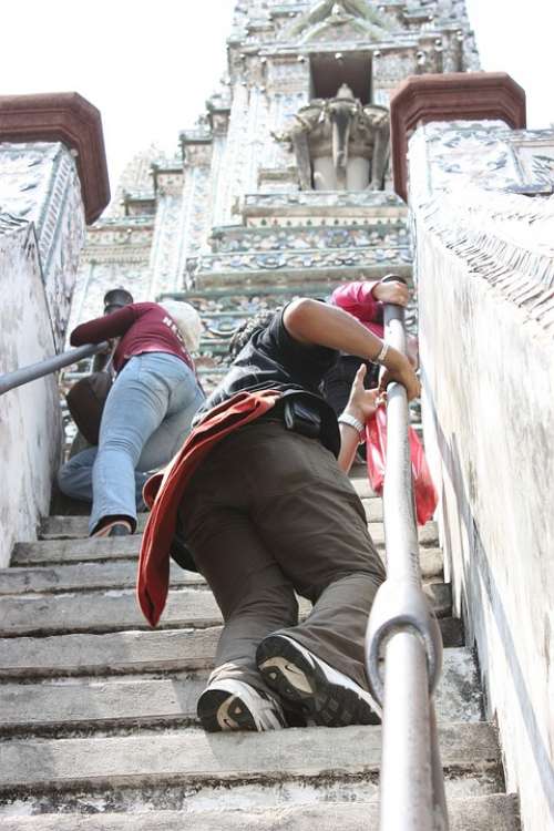 The Stair Temple Thailand Bangkok A Challenging