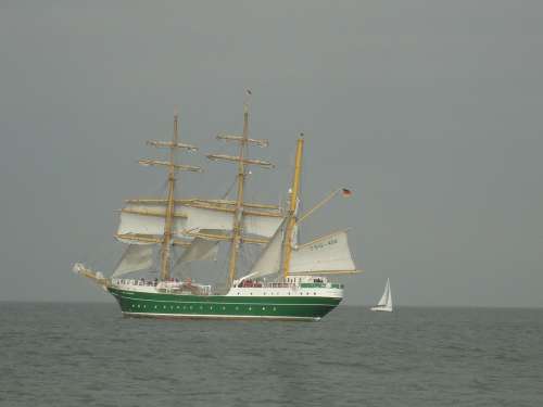 Three Masted Sailing Vessel Ocean Baltic Sea Sea