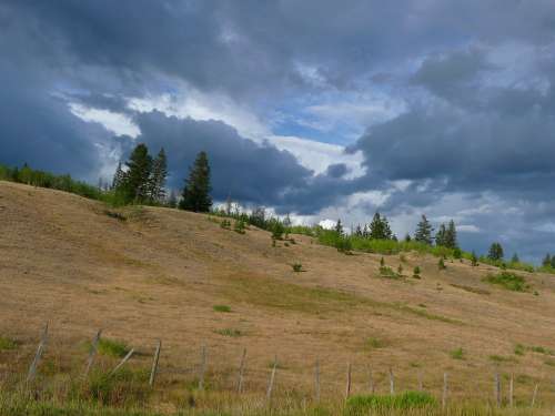 Thunderstorm Dark Clouds Weather Landscape