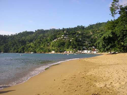 Tobago Country Sand Beach Mountain Bay Scenic