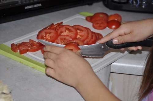 Tomatoes Vegetable Tomato Cutting Tomatoes