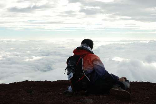 Top Mountain Sky Cloud Rock Blue Sky Hike Nature