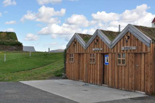 Torfhaus Grass Roof Iceland Hut Building