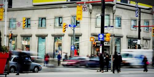 Toronto Yonge And Dundas City Intersection Cars