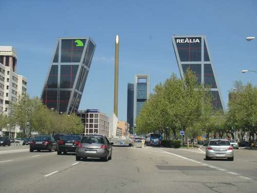 Torres Kio Leaning Towers Madrid Buildings