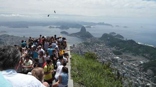 Tourists Viewpoint Sugarloaf Rio De Janeiro Rio