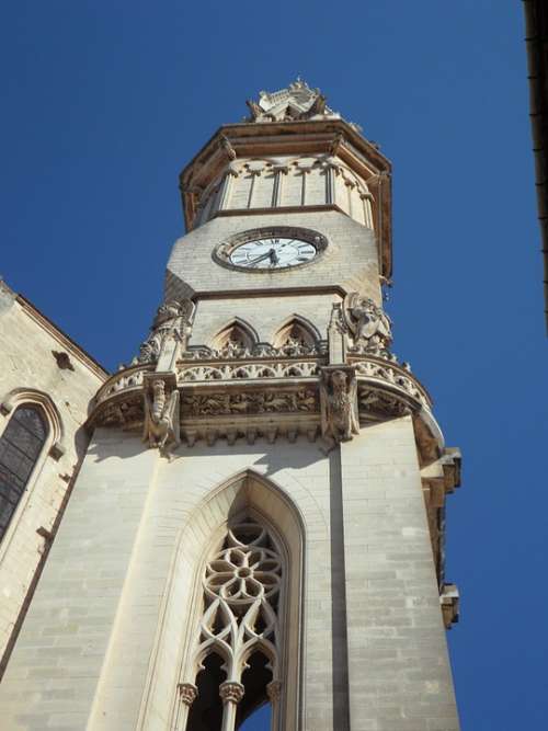 Tower Steeple Clock High Perspective Sublime