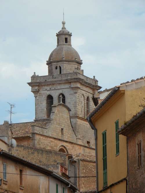 Tower Church Mallorca Steeple Sky Building