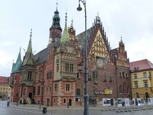 Town Hall Wroclaw Poland Silesia Facade Monument