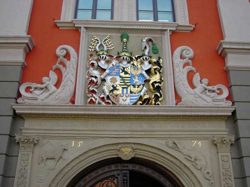 Town Hall Portal Renaissance Coat Of Arms Gotha