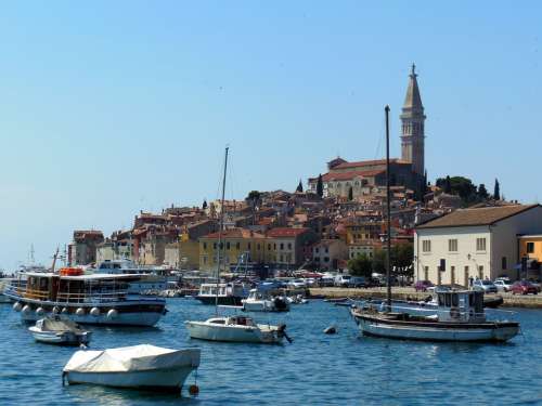Town Of Krk Croatia Port City Island Water Sea