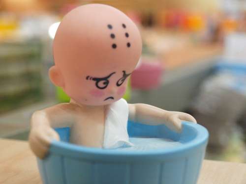 Toy Figure Sad Bathtub Macro Miniature Water