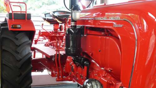 Tractor Red Nose Restored Porsche Agriculture Red
