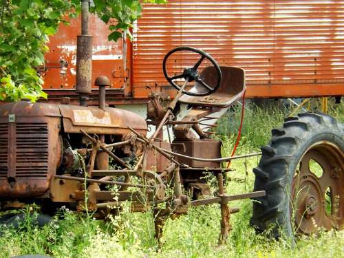 Tractor Machine Old Rusty Machinery Vehicle Work