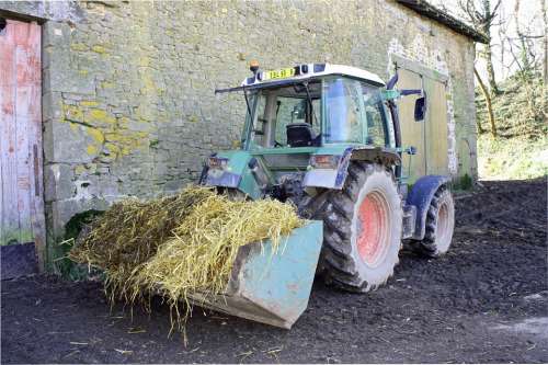 Tractor With Straw Farmyard Straw Tractor In Yard