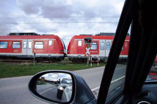 Traffic Transport Rear Mirror S Bahn Red Train