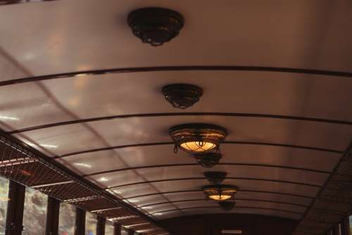 Train Ceiling Interior Travel Lights Transport