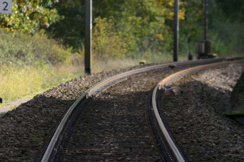 Train Track Tracks Railway Transport Steel