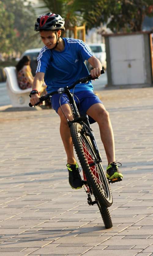 Trick Bicycle Rider Child Boy Leisure Ride