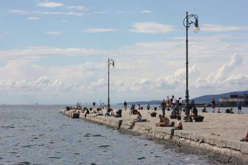 Trieste Pier Sea Horizon