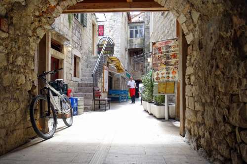 Trogir Historic Center Croatia Dalmatia Streetscape