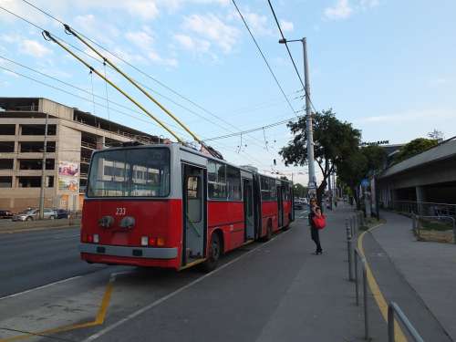 Trolleybus Stop Budapest City Public Transportation