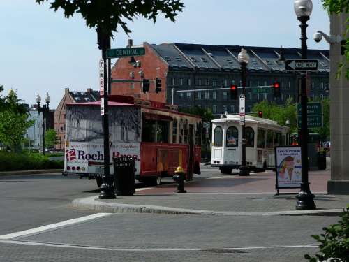 Trolly Bus Transportation Sight Seeing Boston