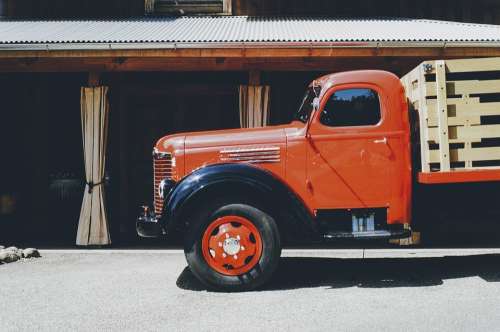 Truck Lorry Transport Vintage Red Oldtimer