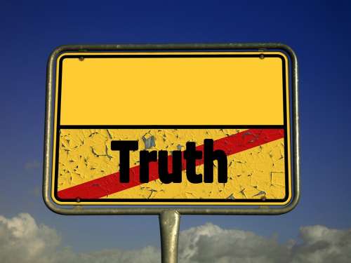 Truth Lie Street Sign Contrast Contrary Note