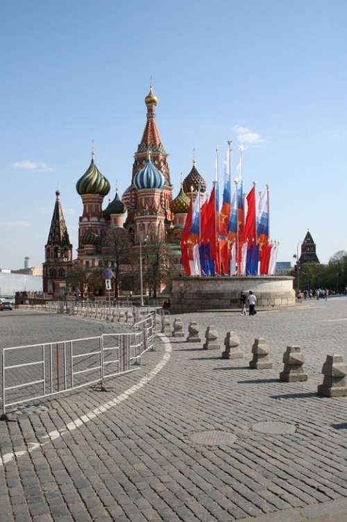 Tsar'S Platform Lobnoe Mesto Podium Flags Paving