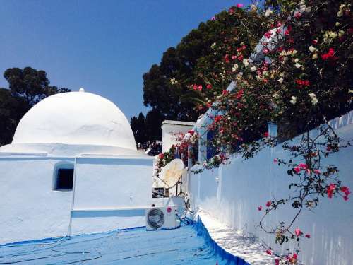 Tunisia Houses Village White Blue
