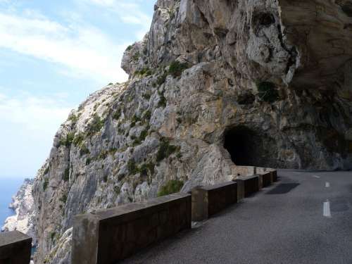 Tunnel Rock Height Cliffs High Mountains Heights