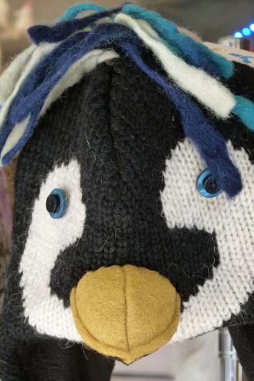Tuque Knitted Funny Cap Wool Penguin Face
