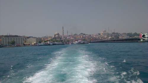 Turkey Isanbul Bosphorus Sea Water Skyline