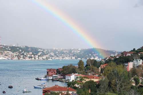 Turkey Istanbul Bosphorus Rainbow Çengelköy