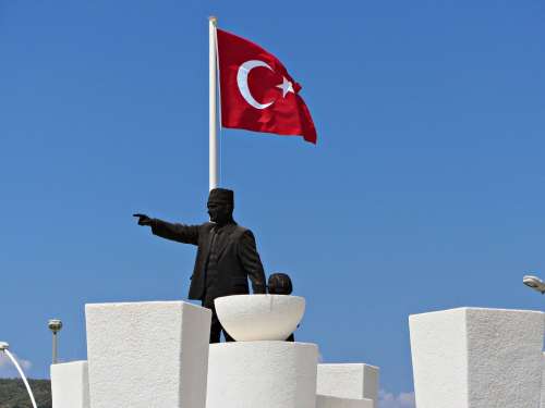 Turkey Fethiye Flag Statue