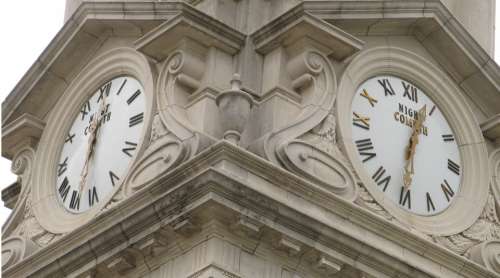 Two Clocks Clocks Night Cometh Architecture Time