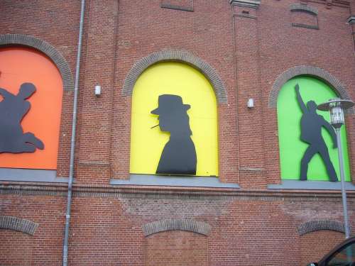 Udo Lindenberg Pop Hauswand Bricks Silhouette Art