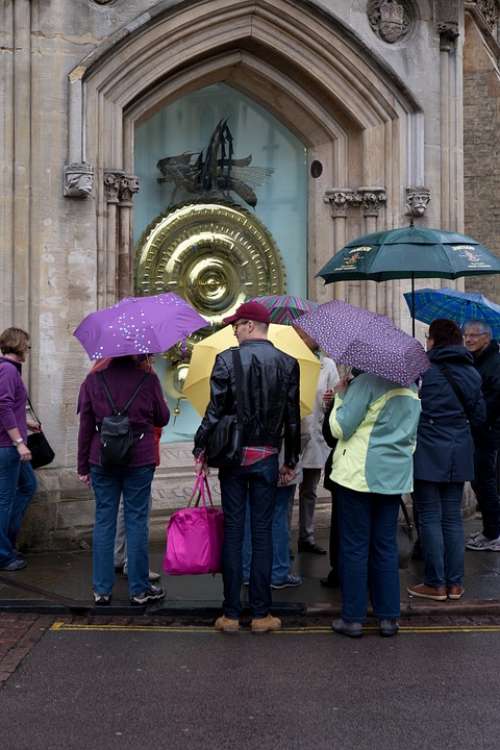 Umbrellas Rain Cambridge Cambridgeshire University