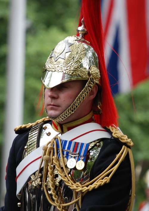 Uniform Household Cavalry Soldier England Close-Up