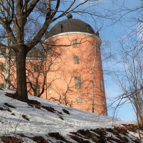 Uppsala Castle Uppsala Castle Winter Pink Sweden