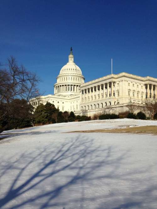 Us Capitol Capitol Winter Snow Washington Dc