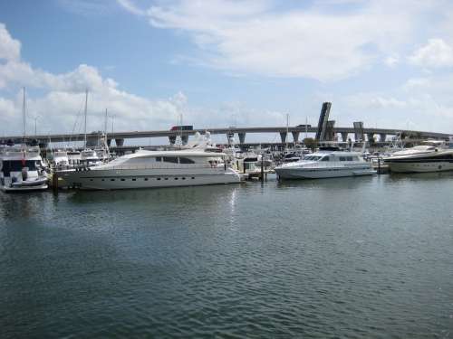 Usa Miami Water Sun Port Sea