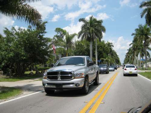 Usa Auto Vehicle Road Miami Florida Palmem