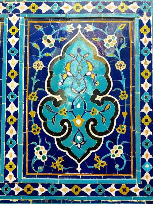 Uzbekistan Mosaic Pattern Artfully Turquoise