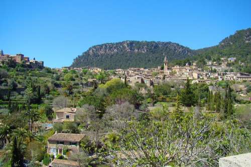 Valdemossa Majorca City View Panorama Landscape