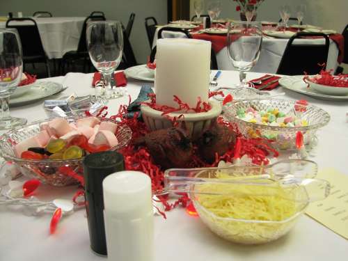 Valentine Table Place Setting Candle Dining Room